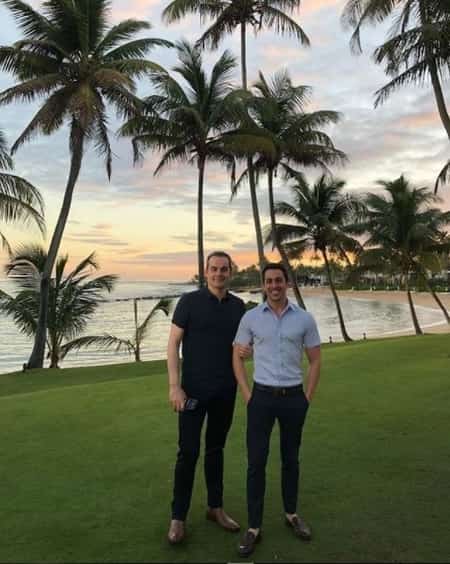 David with his boyfriend on a romantic evening